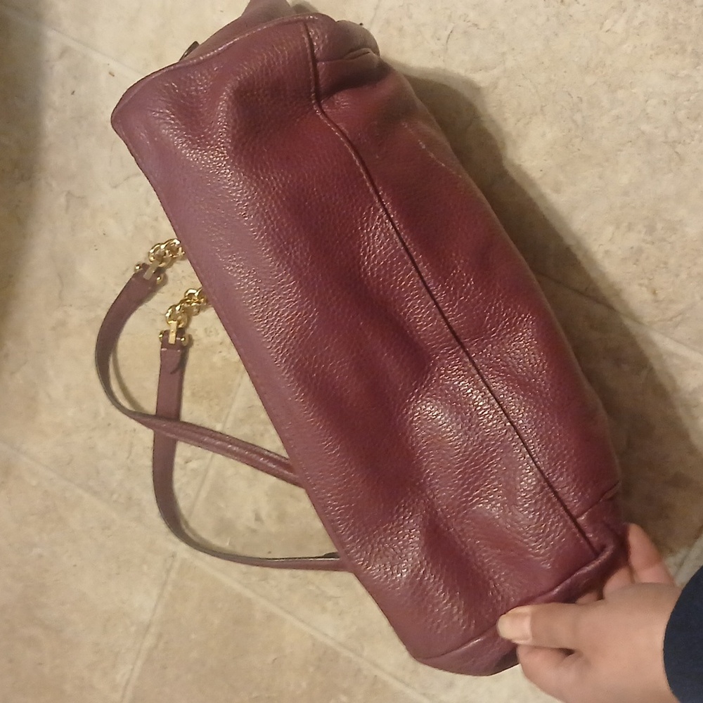 Coach Purple Pebble Leather Ava Chain Tote - Picture 4 of 16